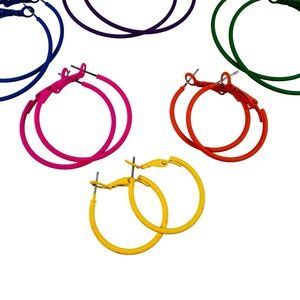 Colorful Hoop Earring wardrobe 6 pairs